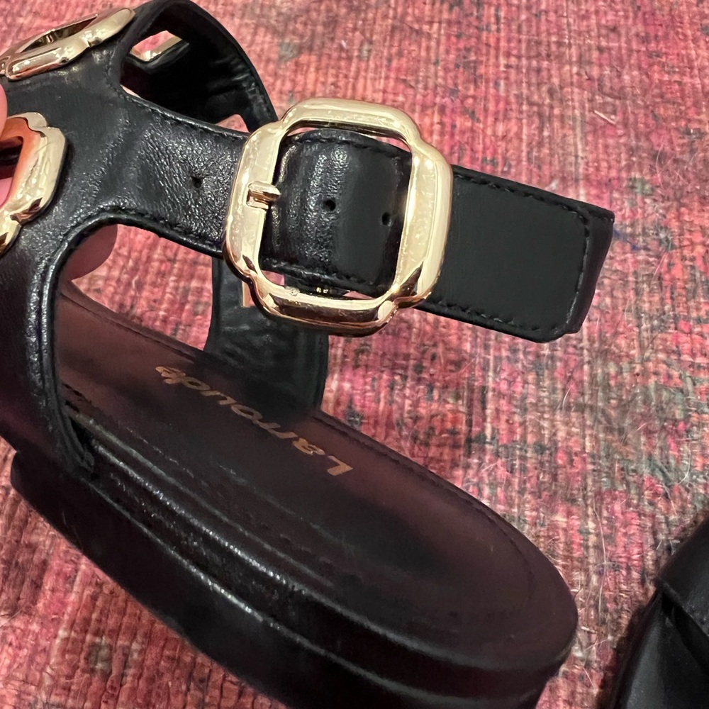 LARROUDE Milan Flat Leather Sandal - Picture 10 of 10